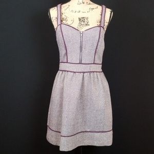 Kimchi Blue pocket dress zipper front purple tweed